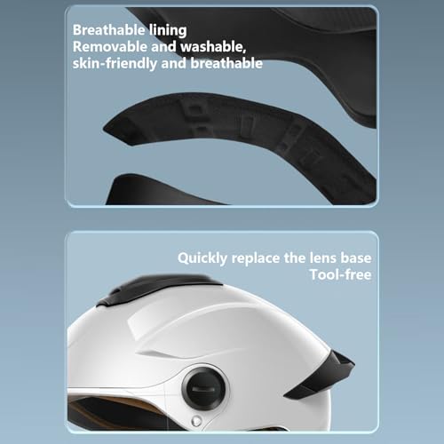 Casco de moto doble visor contra el viento para conducción cómoda en scooter 6
