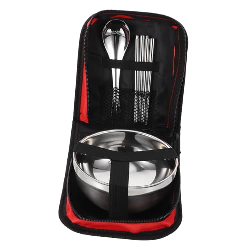KICHOUSE Cuenco Palillos y Cuchara De Acero Inoxidable Para Servir Alimentos Vajilla Hogar Cubiertos De Acero Inoxidable Para Uso Diario KICHOUSE Cuenco Palillos y Cuchara De Acero Inoxidable Para Servir Alimentos Vajilla Hogar Cubiertos De Acero Inoxidable Para Uso Diario