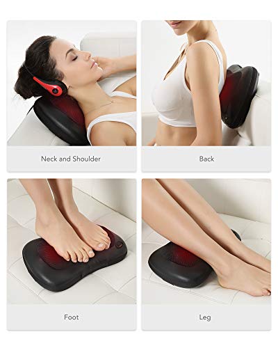 Shiatsu Massagekissen Nacken Massagegeräte Massage für Schulter Rücken mit 3D Massageköpfen und Infrarot Wärmefunktion im Auto Büro Zuhause - Image 4
