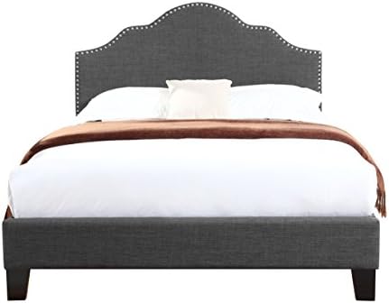 Artum Hill Upholstered Bed With Nailhead, Padded Headboard, And Platform-Style Base