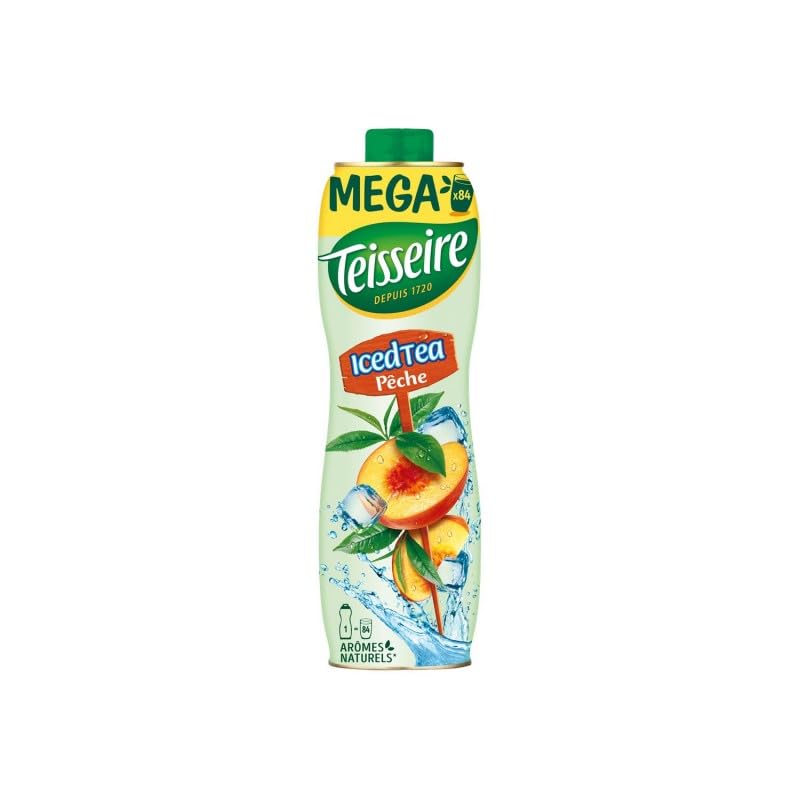 Sirop Ice Tea Teisseire 130cl - Recette Rafraîchissante avec Thé Naturel - Idéal pour Cocktails & Rafraîchissements - Boissons et Sirops de Qualité - Le Lot De 3