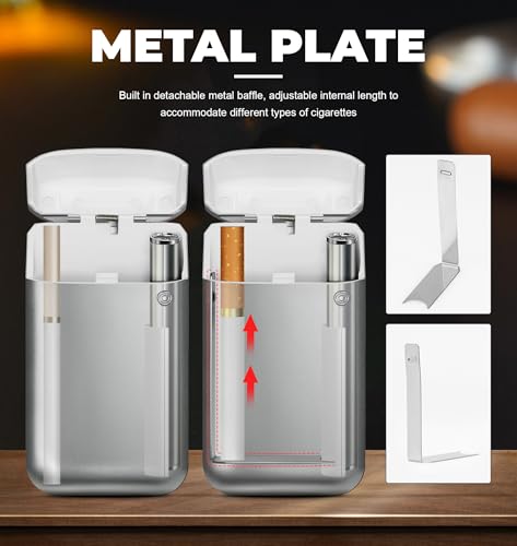 x-lighter XL606 Cigarette Case for 100s King Size, with Electric Rechargeable Lighter, Smell-Proof, Gift for Women & Men - Thumbnail 4