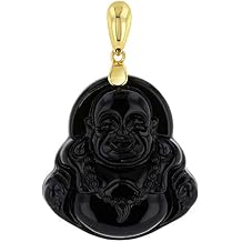 Happy Laughing Buddha Black Jade Pendant, Genuine Certified Grade A Jadeite Jade Hand Crafted, Buddha Medallion, Buddha charm, Buddha Pendant, Good Luck Black Jade statue pendant