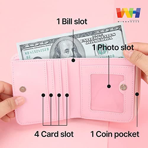 Winghouse X Hello Kitty Officially Licensed Zip-Around Novelty My First Wallet Money Organizer With Mirror & Coin Purse For Kids Little Girls To Carry Their Essentials With Style Coral Pink #TOP3
