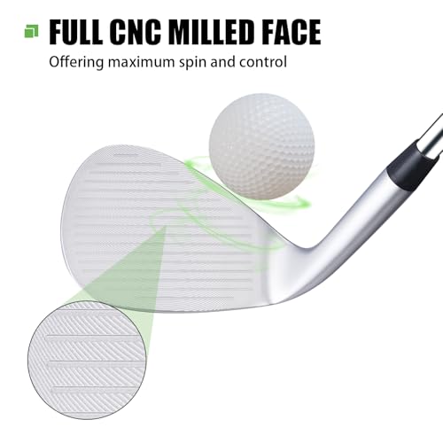 MAZEL Stainless Steel Golf Wedge 52 56 60 Degrees with QPQ Anti-Rust Finish, Premium Sand & Lob Wedges for Superior Spin and Control - Image 3