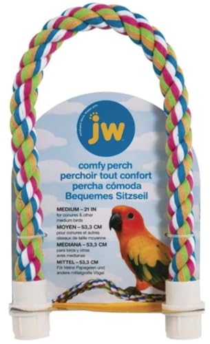 JW Pet Comfy Perch For Birds Flexible Multi-color Rope Medium - 21 Length