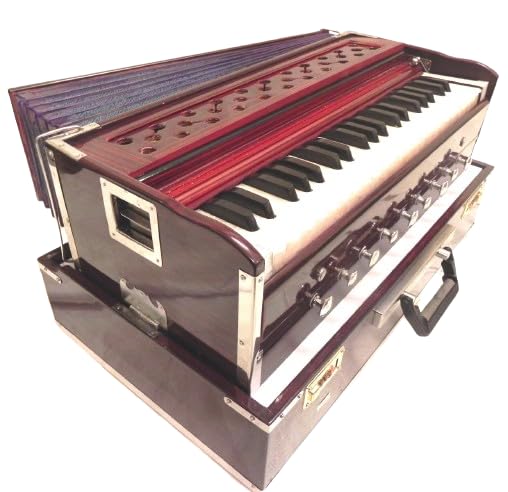 Musicals - Armonio portatile pieghevole in legno, 3,5 ottave, 9 tappi con accoppiatore, armonio indiano, armonio professionale, fatto a mano, armonium portatile