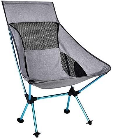 ACiyD Portable Gray Moon Chair Fishing Camping Stool Folding Extended Hiking Seat with Pocket Ultralight Office Home Furniture