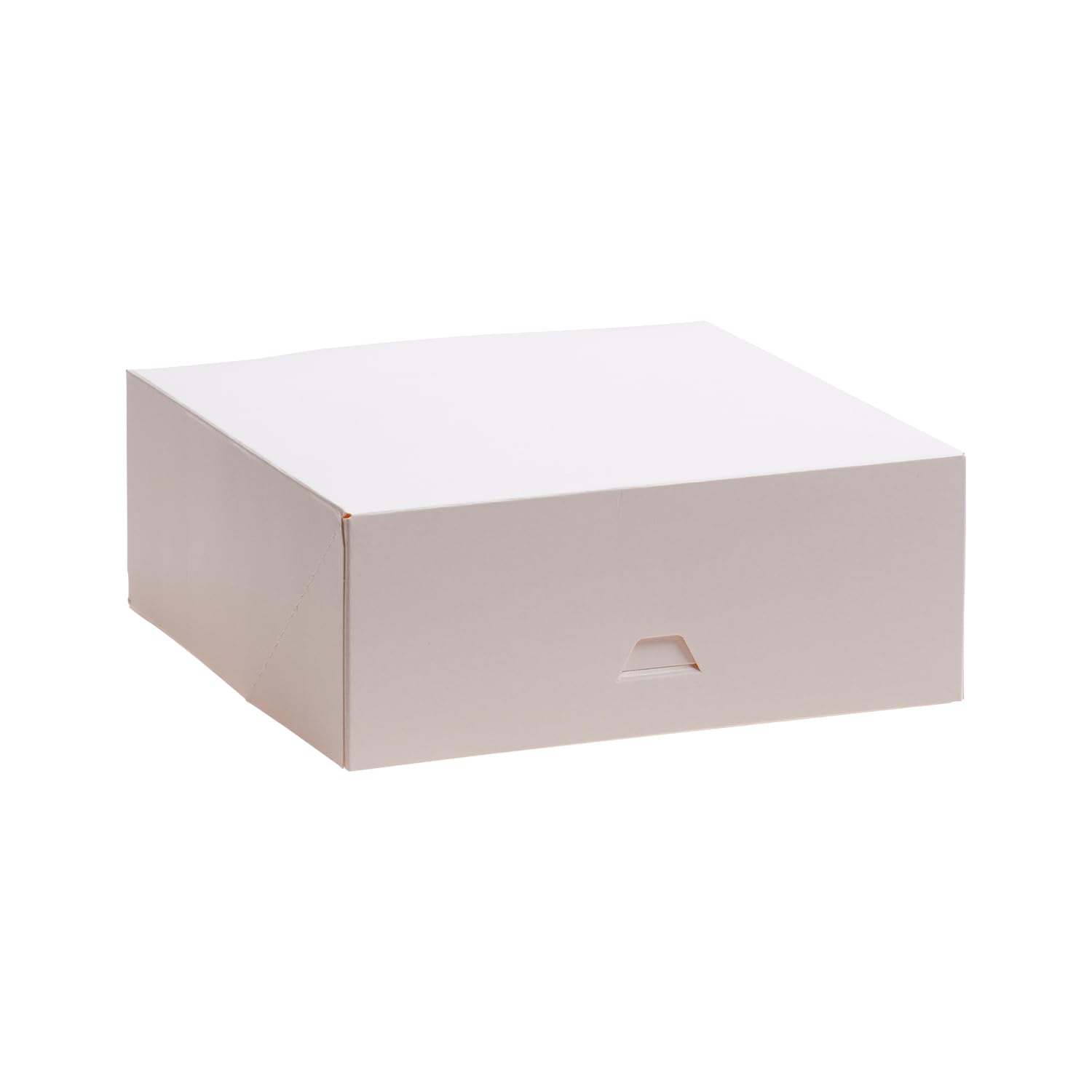 dekora - Boîtes à Gâteaux - Dimensions 23 x 23 x 10 cm - Boîtes de Boulangerie Résistantes - Faciles à Monter et Réutilisables - Carton Écologique en Fibre Végétale - 50 Boîtes - Couleur Blanc