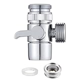 3 Wege Diverter Ventil aus Messing M22/M24 Universalkonverter für Wasserhähne Chrompolierte Umschaltventile für Küche & Bad (Galvanisierungslegierung)