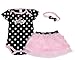Baby butterfly headdress & Baby Girl's Dress Suits Romper Type H6323T6, Black, 6 Months