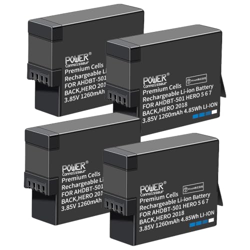 GoPro HERO5/6/7/8 AHDBT-501 3.85V 1260mAh 4 �Z�b�g �A�N�V�����J������e�ʓd�r 6GJ [���s�A���i]