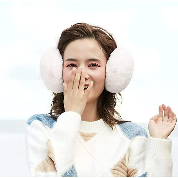 Image of TopiBaaz Girl Winter Earmuffs Outdoor Wear Soft Faux Fur Plush Ear Warmer Minnie Design Windproof Woolen Warm Ear Muff Men & Women (Freesize)