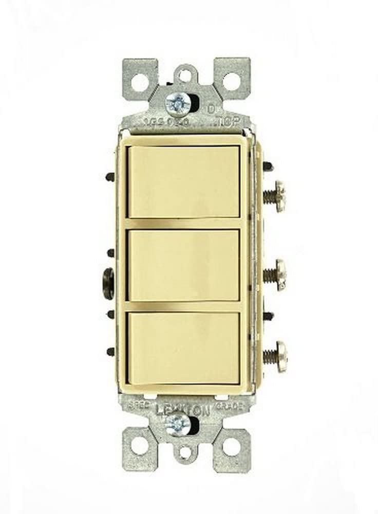 Leviton 1755-I 15 Amp, 120 Volt, Decora Single-Pole, AC Combination Switch, Commercial Grade, Non-Grounded, Ivory