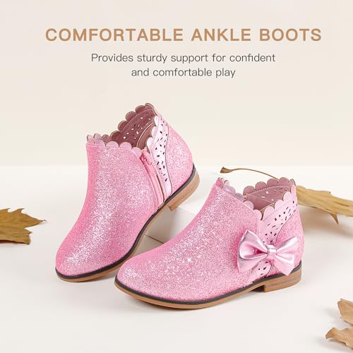Image of Dufannie Girls Ankle Boots Girls Booties Toddler Little Big Kids Fall Boot