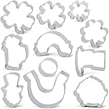 BakingWorld St.Patrick's Day Cookie Cutters Set - 11 Pcs - Shamrock Four Leaf Clover Gold Coin Beer...