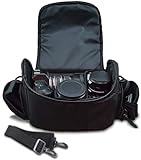 2 poches latérales Acuvar Sac de transport rembourré pour appareil photo numérique et vidéo pour Nikon, Sony, Pentax, Olympus Panasonic, Samsung, Canon DSLR, d) Grand format, d)Large, D) Grande taille