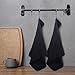 VIVOTE 4 Packs Black Tea Towels, Super Absorbent No lint Kitchen Towel, Machine Washable Microfibre Waffle Cloth, No Water Marks Tea Towels for Kitchen, Barista Cloth, 50x70 CM,200gsm