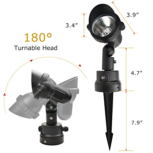 J.lumi Gbs9912 Outdoor Led Spotlight With Photocell, 120V Ac 12W, 5000K Daylight White, Photocell Enabled, 3-Ft Corded Plug, Black #TOP2