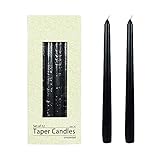 Zest Candle 12-Piece Taper Candles, 10-Inch, Black