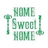 Citazione di Home Sweet Home Adesivi murali in carta da parati 34x41.6cm Rimovibile senza lasciare residui di colla Verde
