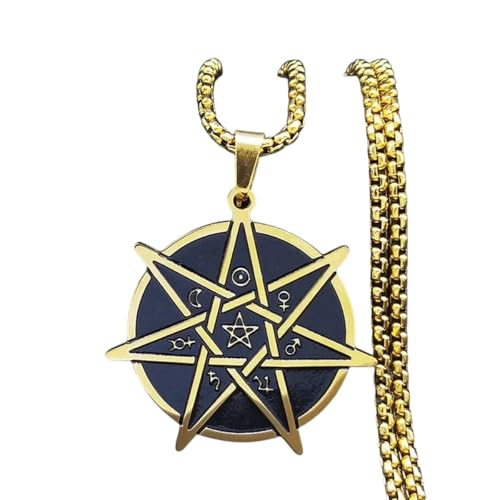 POIAFTETMA New 2026 Seven-Pointed Star Witchcraft Heptagram Necklace For Men