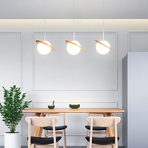 Lámpara colgante planeta de nogal para iluminación interior de diseño 4