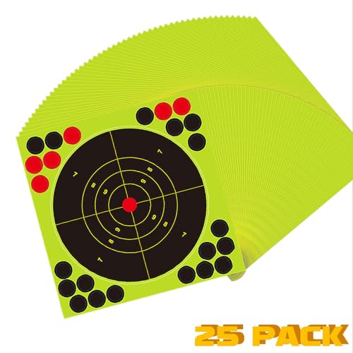 8x8 Inch Splatter Shooting Targets – Reactive Targets with Fluorescent Burst & Patch Stickers – Designed for Shooting Drills and Target Practice - Indoor & Outdoor Use (50 PACK) by AtnnraKur - Image 7