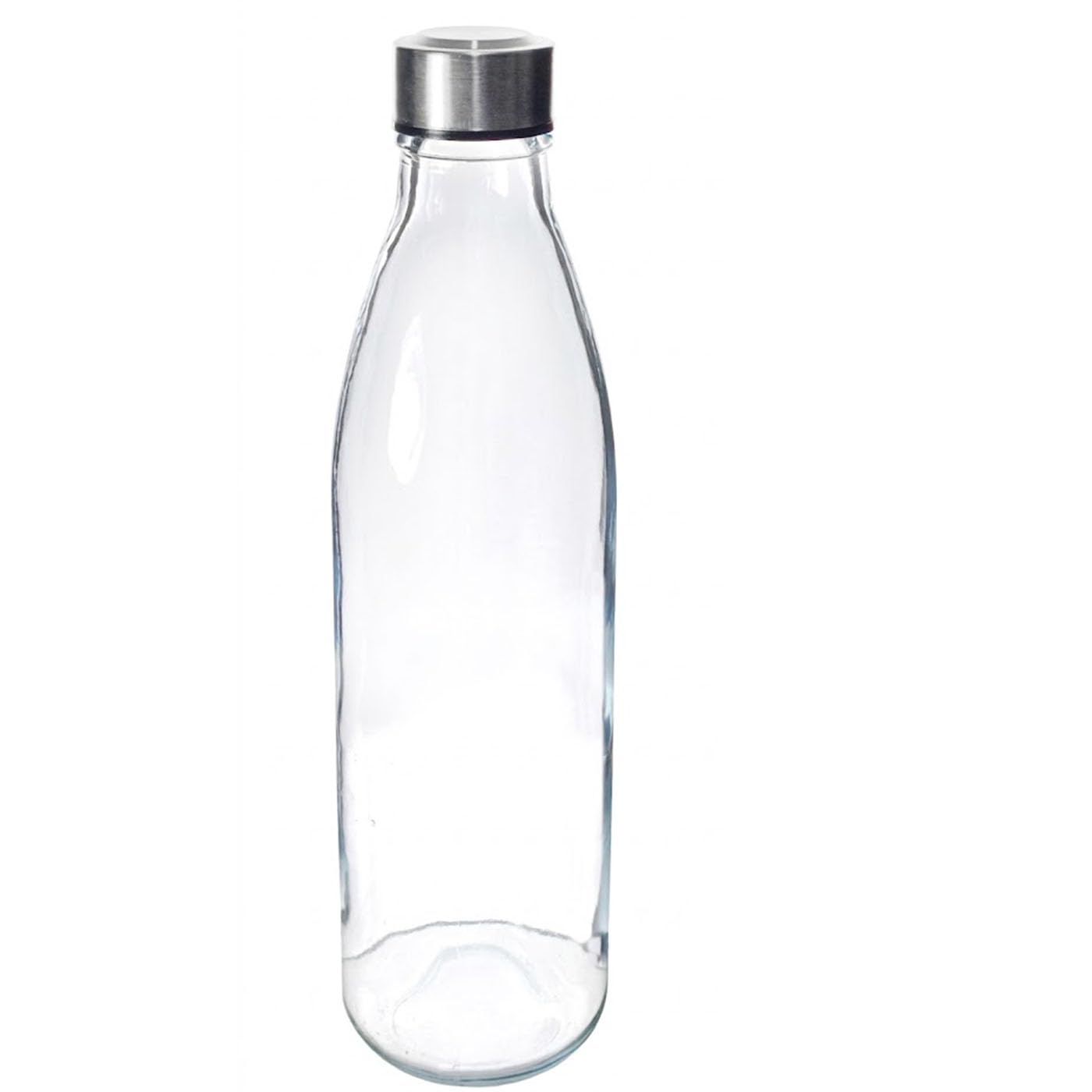 Bottiglia in vetro 1 litro con tappo a vite in acciaio per acqua o vino da tavola dispenser buffet bibite succhi per servire con eleganzaper uso quotidiano o professionale per hotel ristoranti