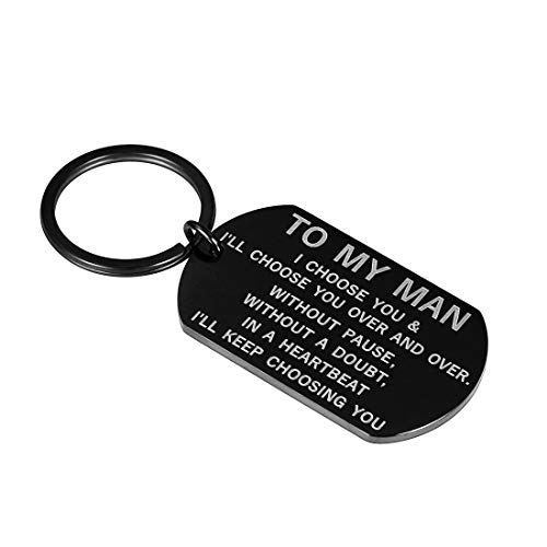 I Choose You Keychain for Boyfriend Husband Anniversary Wedding Gifts for Him Men Fiance Groom from Wife Girlfriend Bride Hubby Birthday Christmas Valentine Gifts To My Man Keyring Jewelry