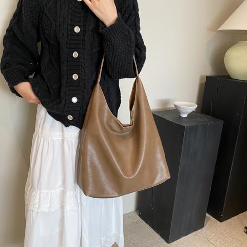 Shoulder Bag,Suede Bags for WomenWomen Tote Bags, Soft PU Leather Tote Bag, Closure Underarm Bag, Tote Handbags fo4