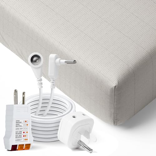 image for GroundLuxe Luxury Fitted Grounding Sheet in Beige for California King 