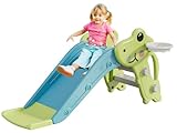 Baotree Toddler Slide, Green Playful Style, Kids Slide Playset with Ball & Hoop, Non-Slip Steps, Indoor Outdoor, 1-3 Years