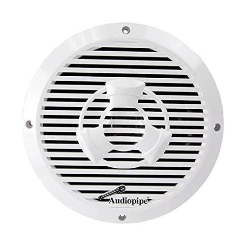 AudioPipe APSW-8032T 8 Inch 350 Watt 2 Way Coaxial Marine Grade Speaker with Silk Dome Tweeter and Rubber Surround Cone for Watercrafts & UTVs, White