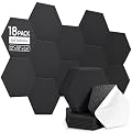 AUSLET 18 Pack Hexagon Acoustic Panels, 12" x 10" x 0.4" High-Density Soundproof Wall Panels, Self-Adhesive Acoustic Wall Panels for Studio, Home, Office, Black