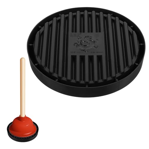 Image of Plunger Tray Toilet Plungers Holder Only Plunger Mat Air Drying Mat for Toiletplunger Universal Toiletplungers Holder Drip Tray for Bathroom Kitchen Wicks Water from Plungers and Dries Quickly(Black)