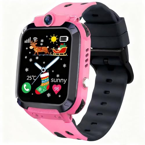 Reloj Inteligente Niño Niña, Smartwatch Niñas con GPS y Llamadas, SOS, Bidireccional Chat, Despertador, Modo Clase, Cámara, 10 Contactos, Juegos, SMS, IP68 Reloj GPS Niños Niñas Regalo de 4-15 Aiños
