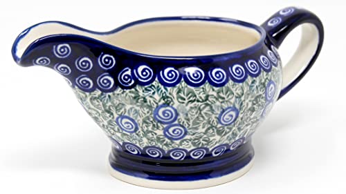 Polish Pottery Gravy Boat 16 Oz. From Zaklady Ceramiczne Boleslawiec, Capacity 16 Oz.