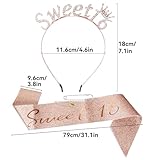 Nwvuop 16th Birthday Sash and Tiara, Sweet 16 Birthday Sash Birthday Crown for Girls 16th Birthday Decorations(Rose Gold) - Image 2