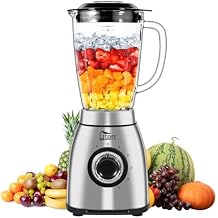Uten 800 Watt Hight Speed Countertop Blender for Smoothies and Shakes, Ground Coffee Beans, 60 Oz Glass Jar, 5 Speed Settings and Pulse
