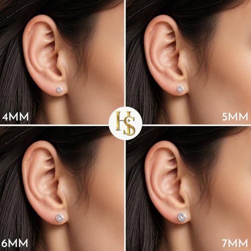 Image of HIGHSPARK 925 Silver inchSparkling Martini inch Solitaire Earrings | 92.5 Sterling Silver and Diamond like Brilliance Sparkling Zirconia | Lovely Gift