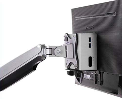 Mount Plus MP-CPB-1 Thin Client | Mac mini | Intel NUC | Game Console | VESA Mount to Save Space by Mounting Thin Client PC to Back of Monitor, Small TV, Monitor Arm, Stand Pole, Under Desk