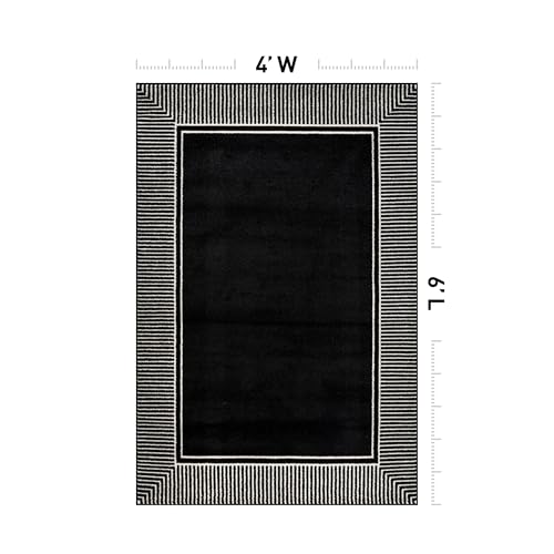 Tapete Rugshop moderno rectangular 4x6 pies negro miniatura 2