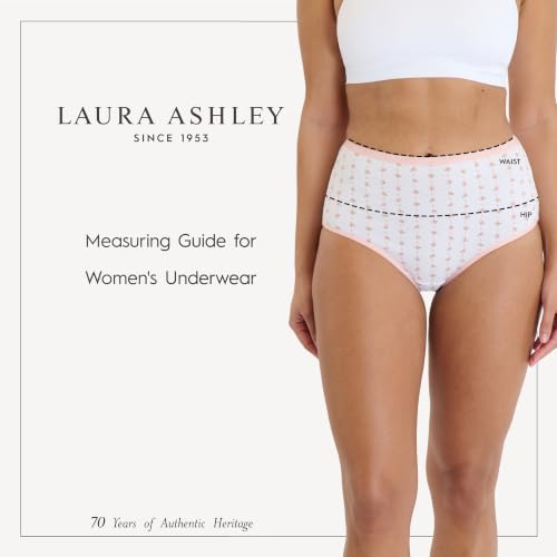 Image of Laura Ashley Women's Cotton Brief Underwear Set, High-Waisted Panties for Women, 5-Pack