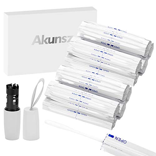 Akunsz 100本 クリーニング 綿棒とクリーナーブラシ クリーナー クリーニングスティク 独立包装 持ち運びに便利 ウェットタイプ