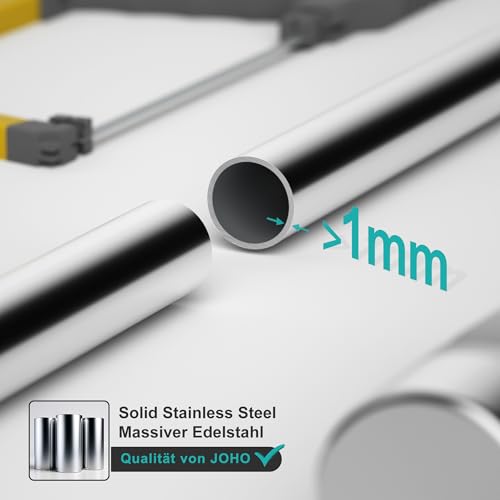 JOHO Edelstahl Duschstange 70 cm Chrom Duschbrause mit Schlauch und Halterung, Brausestangeset mit Duschkopfhalter und Handbrausesch-Duschset mit 3 Strahl Handbrause (HB1210CP)