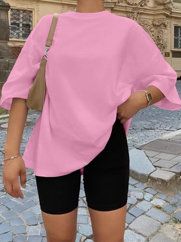 Image of Trendy Queen Womens Oversized T-Shirts Short Sleeves Workout Tops | Casual Summer Gym Tees Plus Size Fashion Clothes 2026