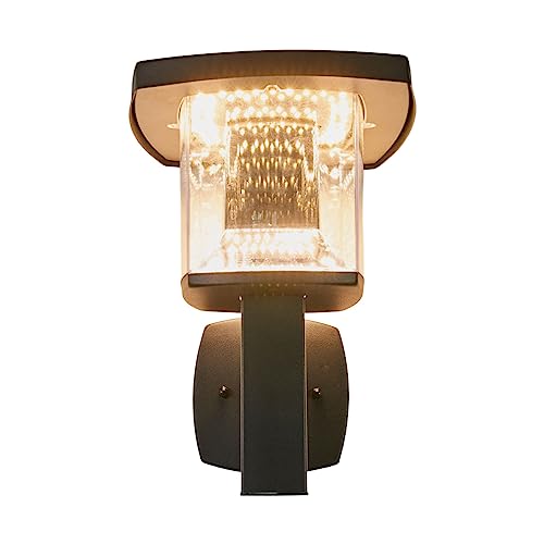 Lindby Edelstahl LED Wandlampe aussen schwarz, Aussenwandleuchte spritzwassergeschützt IP44 Wandleuchte 8,1W Außenleuchte