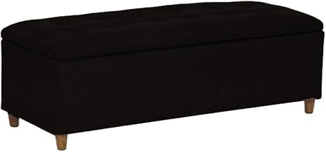 Puff Baú Recamier Sued Cores (Preto)