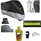 TELO COPRI MOTO 3XL L296XW110XH140 CM COPERTURA FELPATO CAPPOTTA IMPERMEABILE ANTIGRANDINE 250G SCOOTER/MAXIMOTO CON PARABREZZA/CUPOLINO+BAULETTO+BORSE COMPATIBILE CON SYM SYMPHONY ST